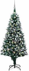vidaXL Brad Craciun artificial cu LED-uri/globuri/conuri pin, 180 cm GartenMobel Dekor (3077703)
