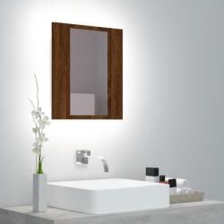vidaXL Dulap cu oglinda de baie LED, stejar maro, 40x12x45 cm, lemn GartenMobel Dekor (822835)