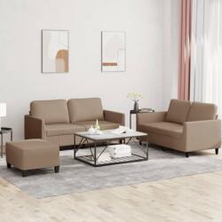 vidaXL Set de canapele cu perne, 3 piese, cappuccino, piele ecologica GartenMobel Dekor (3201759) Canapea