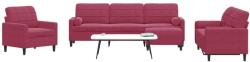 vidaXL Set canapea cu perne/rulouri, 4 piese, rosu vin, catifea GartenMobel Dekor (3278465) Canapea