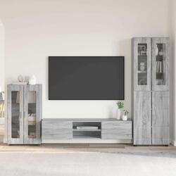 vidaXL Set comoda TV cu sertar FLORIN 3 pcs Gri Sonoma Lemn compozit GartenMobel Dekor (3397980)