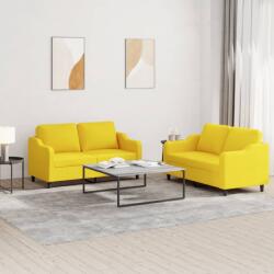 vidaXL Set de canapele cu perne, 2 piese, galben deschis, textil GartenMobel Dekor (3201807) Canapea