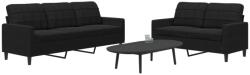 vidaXL Set de canapele cu perne, 2 piese, negru, catifea GartenMobel Dekor (3278396) Canapea
