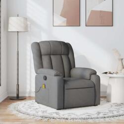 vidaXL Fotoliu de masaj rabatabil, gri închis, material textil GartenMobel Dekor (373587)