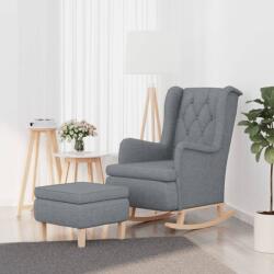 vidaXL Fotoliu balansoar cu taburet, gri deschis, material textil GartenMobel Dekor (3121272)