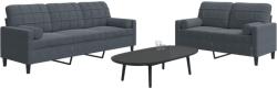 vidaXL Set de canapele cu perne/rulouri, 2 piese, gri închis, catifea GartenMobel Dekor (3278412) Canapea