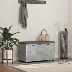 vidaXL Banca pentru hol cu perna cu usa Gri din beton 80 x 38 x 46 cm GartenMobel Dekor (891483)