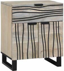 vidaXL Noptiera alba cu sertar si 2 usi, 50 x 33 x 60 cm, lemn prelucrat (4017983)