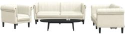 vidaXL Set de canapele, 3 piese, crem, catifea GartenMobel Dekor (3209216) Canapea