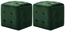 vidaXL Taburet, 2 buc. , verde, 30 x 30 x 30 cm, tesatura catifea GartenMobel Dekor (278387)