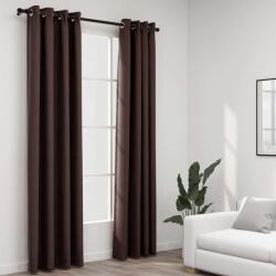 vidaXL Perdele opace, aspect panza, ocheti, 2 buc. , taupe, 140x245 cm GartenMobel Dekor (321202)