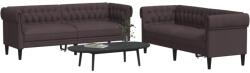 vidaXL Set canapele, 2 piese, maro închis, material textil GartenMobel Dekor (3209203) Canapea