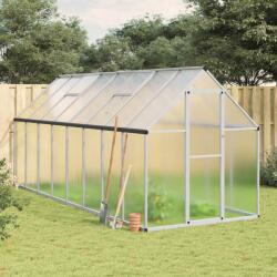 vidaXL Sere cu cadru de baza, argintiu, 445x169x195 cm, aluminiu GartenMobel Dekor (3266332)