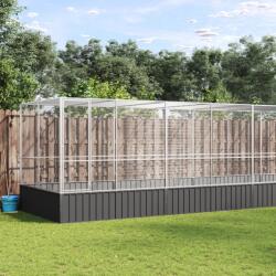 vidaXL Voliera de pasari cu extensie, argintiu, 625x207x212 cm, otel GartenMobel Dekor (3214273)