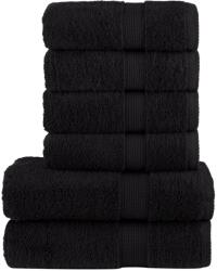 vidaXL Set de prosoape premium SOLUND, 6 piese, negru, 600 g/m2 GartenMobel Dekor (137565) Prosop
