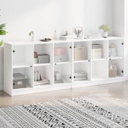 vidaXL Biblioteca cu usi, alb, 204x37x75 cm, lemn prelucrat GartenMobel Dekor (3206531) Comoda