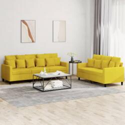 vidaXL Set de canapele cu perne, 2 piese, galben, catifea GartenMobel Dekor (3201726) Canapea