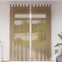 vidaXL Perdele Voile cu Bucle 2 buc Maro Deschis 140x260 cm GartenMobel Dekor (4102315)
