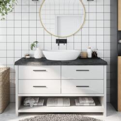 vidaXL Blat de baie, gri închis, 140x60x(2-6) cm, lemn masiv tratat GartenMobel Dekor (3156248)