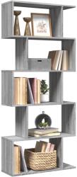 vidaXL Biblioteca/separator 5 niveluri sonoma gri 70x24x161 cm lemn GartenMobel Dekor (858098) Biblioteca