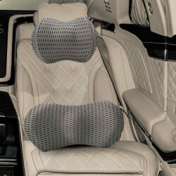 vidaXL Perna cu perna Ajustabil 2 pcs Gri Mesh 4D GartenMobel Dekor (42012713)