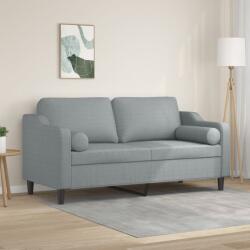 vidaXL Canapea cu 2 locuri cu pernute, gri deschis, 140 cm, textil GartenMobel Dekor (3200845) Canapea