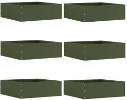 vidaXL Margine pentru gazon 6 pcs Verde masliniu 40 x 40 x 13 cm Otel GartenMobel Dekor (874709)