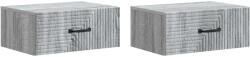 vidaXL Set 2 noptiere suspendate gri Sonoma, 49 x 34, 5 x 20 cm, cu sertar (898628)