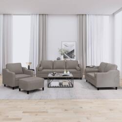 vidaXL Set de canapele cu perne, 4 piese, gri taupe, textil GartenMobel Dekor (3201801) Canapea