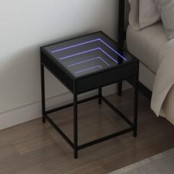 vidaXL Noptiera cu LED infinity, negru, 40x40x51 cm GartenMobel Dekor (3284091)