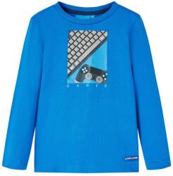 vidaXL Tricou copii maneci lungi albastru cobalt 128 GartenMobel Dekor (12817)