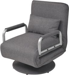 vidaXL Scaun pivotant si canapea extensibila, gri închis, textil GartenMobel Dekor (244667)