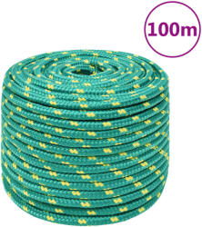 vidaXL Franghie de barca, verde, 12 mm, 100 m, polipropilena GartenMobel Dekor (152725)