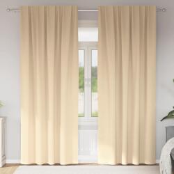 vidaXL Perdele Opaque cu Inel 2 pcs Crem 245 x 140 cm Poliester GartenMobel Dekor (4107486)
