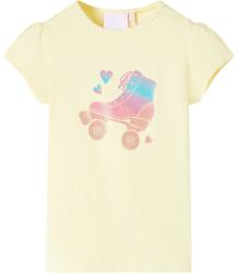 vidaXL Tricou pentru copii, galben pal, 92 GartenMobel Dekor (10579)