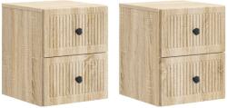 vidaXL Set 2 noptiere suspendate cu 4 sertare, stejar sonoma, 33x34, 5x40 cm (897960)