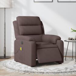 vidaXL Fotoliu electric de masaj rabatabil, maro închis, textil GartenMobel Dekor (3204973)