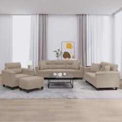 vidaXL Set de canapele cu perne, 4 piese, gri taupe, microfibra GartenMobel Dekor (3202308) Canapea