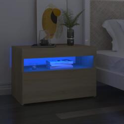 vidaXL Noptiera cu lumini LED, stejar Sonoma, 60x35x40 cm GartenMobel Dekor (3082780)