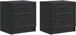 vidaXL Set 2 noptiere negre cu 4 sertare, 43x34, 5x44, 5 cm, lemn prelucrat (895678)