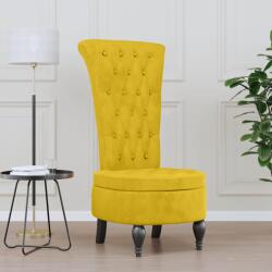 vidaXL Fotoliu cu spatar înalt, galben, catifea, design cu nasturi GartenMobel Dekor (352469)