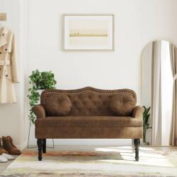 vidaXL Bancheta cu perne, maro, 120, 5x65x75 cm, piele întoarsa eco GartenMobel Dekor (372149)