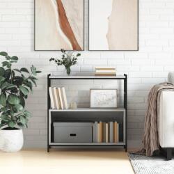 vidaXL Raft de carti gri sonoma 80x30x78, 5 cm lemn prelucrat si fier GartenMobel Dekor (832796) Biblioteca