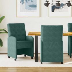 vidaXL Scaune de dining cu roti 2 pcs Verde închis 58 x 67 x 97 cm GartenMobel Dekor (42017868)