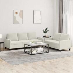 vidaXL Set de canapele cu perne, 2 piese, crem, catifea GartenMobel Dekor (3201524) Canapea