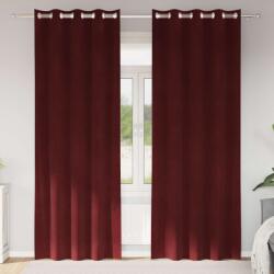 vidaXL Perdele opace 2 pcs Rosu Vin 140 x 225 cm Catifea GartenMobel Dekor (4107300)