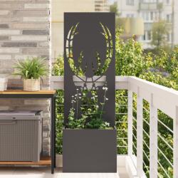 vidaXL Ghiveci de Gradina cu Panou Decorativ Negru 50 x 140 cm GartenMobel Dekor (876483)