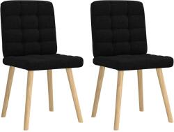 vidaXL Scaune de bucatarie, 2 buc. negru, textil GartenMobel Dekor (4101093)