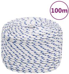 vidaXL Franghie de barca, alb, 10 mm, 100 m, polipropilena GartenMobel Dekor (152296)