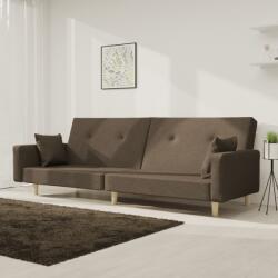 vidaXL Canapea extensibila cu 2 locuri, 2 perne, gri taupe, textil GartenMobel Dekor (375747) Canapea